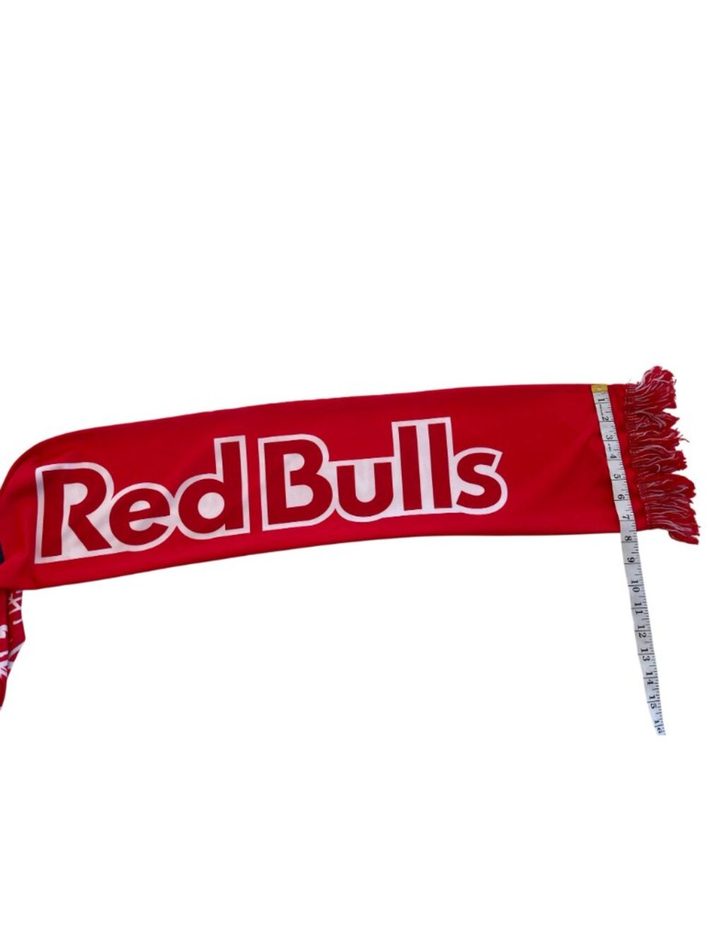 New York Red Bulls Soccer Scarf Red Polyester W/ Fringe 60" Fans & Sports Lovers - Picture 6 of 9